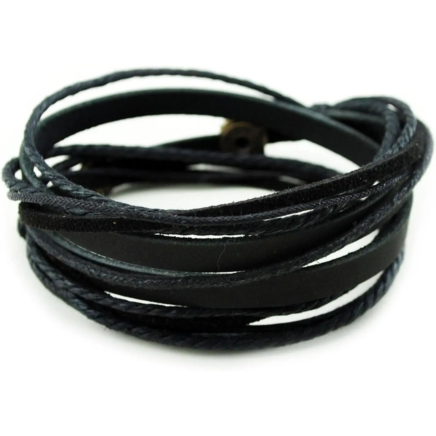 Bracelet for Women & Men,Unisex Multilayer Leather Adjustable Bracelet Cuff Wrap Multicolor Rope Wristband