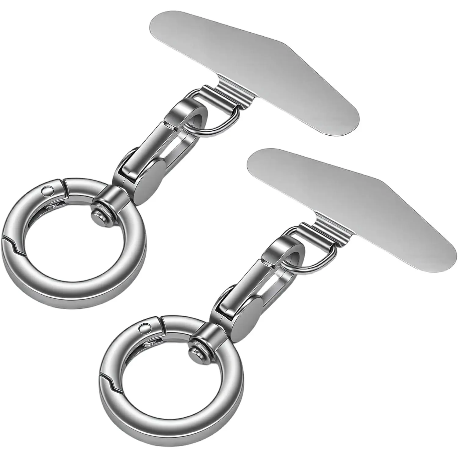 Metal Phone Tether,  Cellphone Lanyard Pad with 360 Rotation Spring Ring,  x2