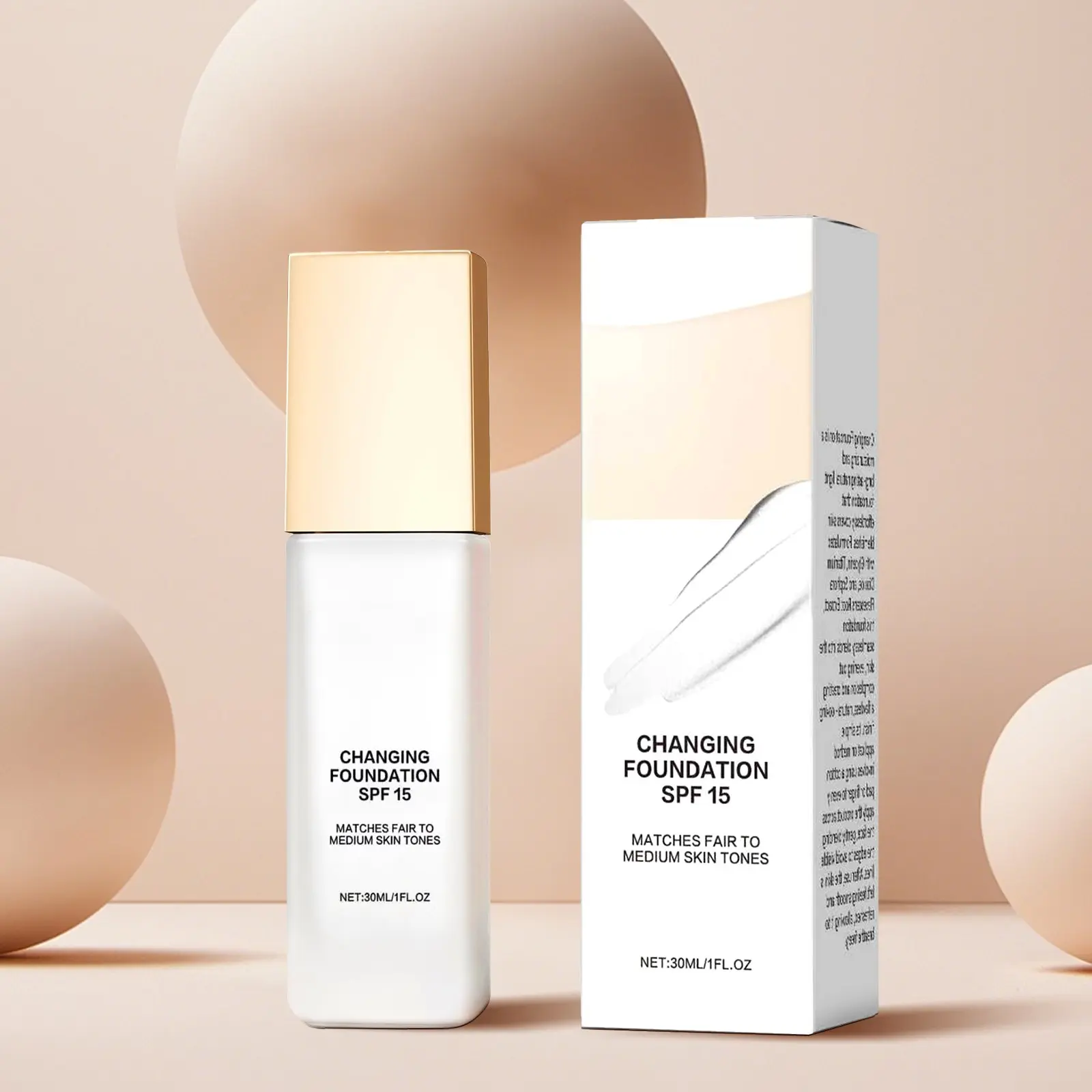 Color Changing Foundation Makeup SPF 15 | Self-Adjusting Color Changing Foundation & Color Corrector | Lightweight Buildable Coverage for All Skin Types (30ml/pag)