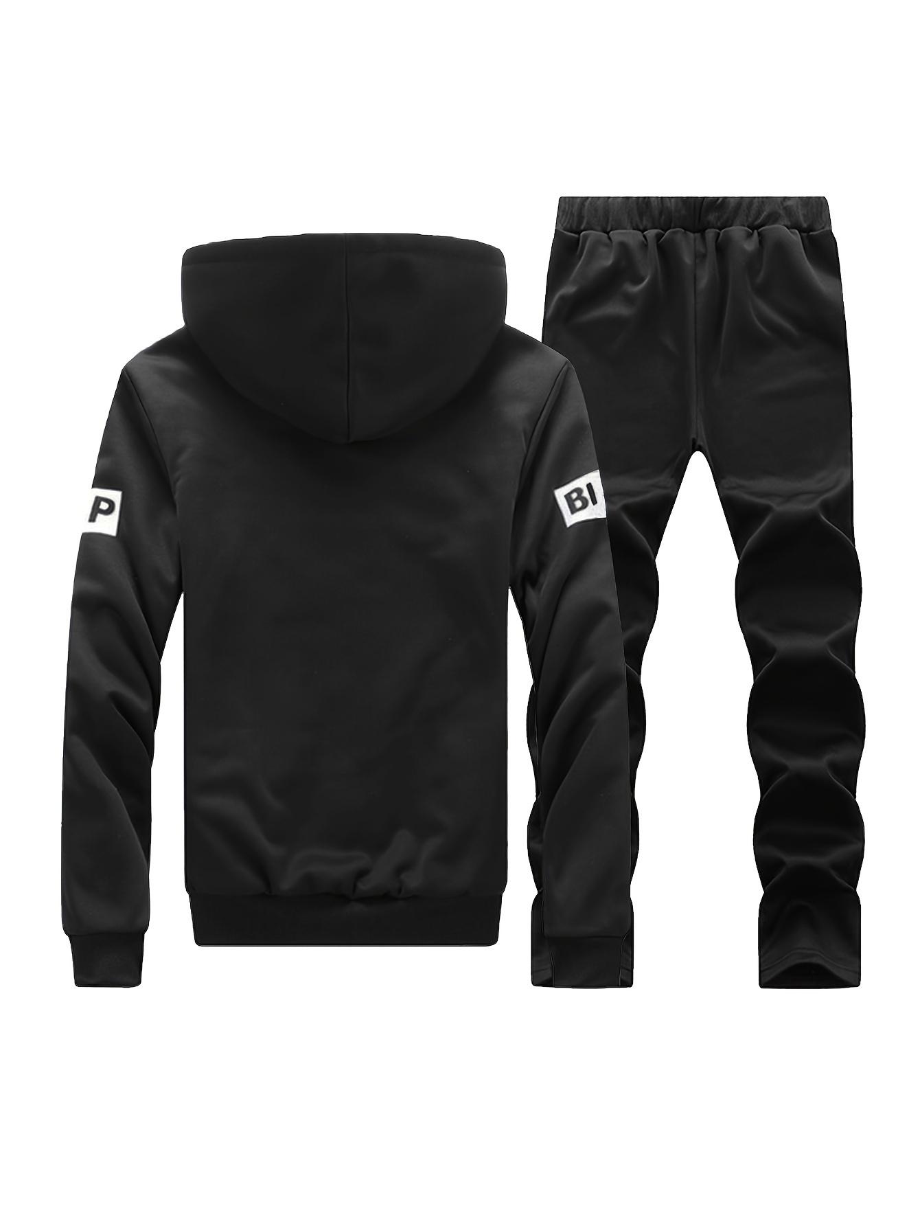 Men's Hooded Thickened Velvet Casual Sports Suit