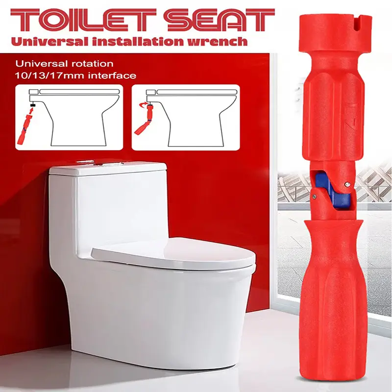Professional High-Strength Plastic Body Toilet Seat Wrench Tool, Universal Rotation, Anti-Slip Grip, Manual Operation, Universal Nut Fit for 10/13/17mm Sizes, Portable, No-Electricity Convenient Installation, 10Mm