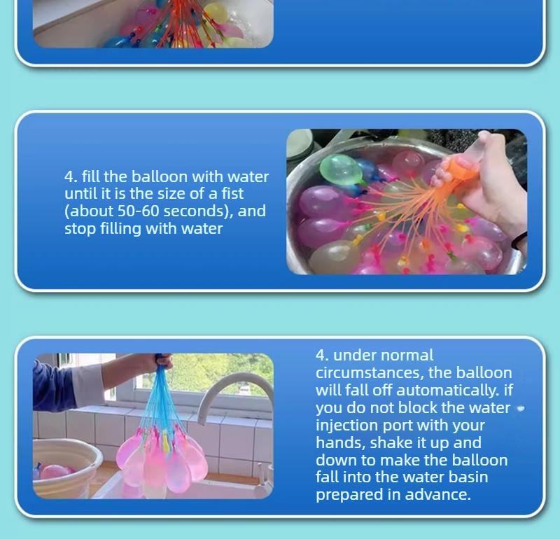 111 PCS Automatic water-filling balloons for water fights, a summer children's toy that quickly fills up for water festivals and is popular on Douyin (TikTok) for outdoor use.