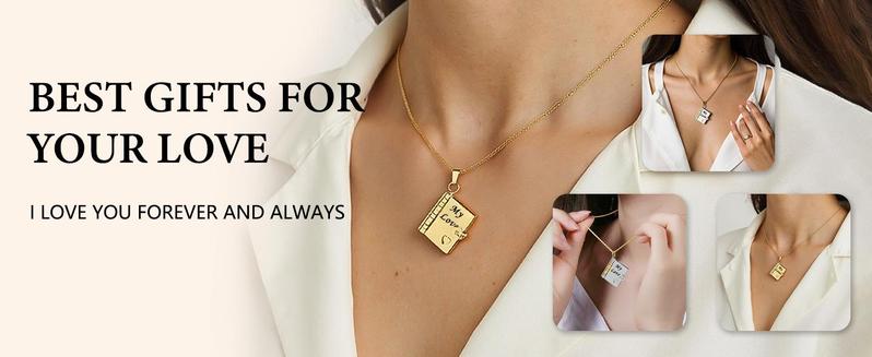 My Love Flip Book Necklace for Couples – Mini Storybook Pendant with It’s You It’s Always Been You Quote, Meaningful Romantic Jewelry, Perfect Anniversary or Valentine’s Day Gift