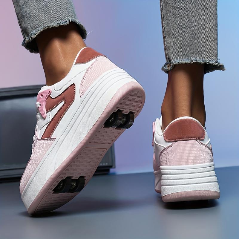 Retro Roller Skate Sneakers - Versatile, Detachable Wheels Outdoor & Streetwear, Comfortable, All-Season