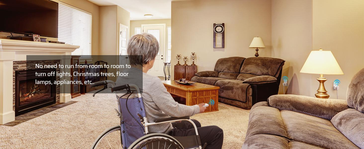 F-PSP02 Indoor Remote Control Outlet, Wireless Remote Light Switch, No Interference Remote Outlet Switch, No Wiring, 15A/1875W, 100ft RF Range, Compact Design, Programmable F-PSP02 Indoor Remote Control Outlet, Wireless Remote Light Switch, No Interference Remote Outlet Switch, No Wiring, 15A/1875W, 100ft RF Range, Compact Design, Programmable