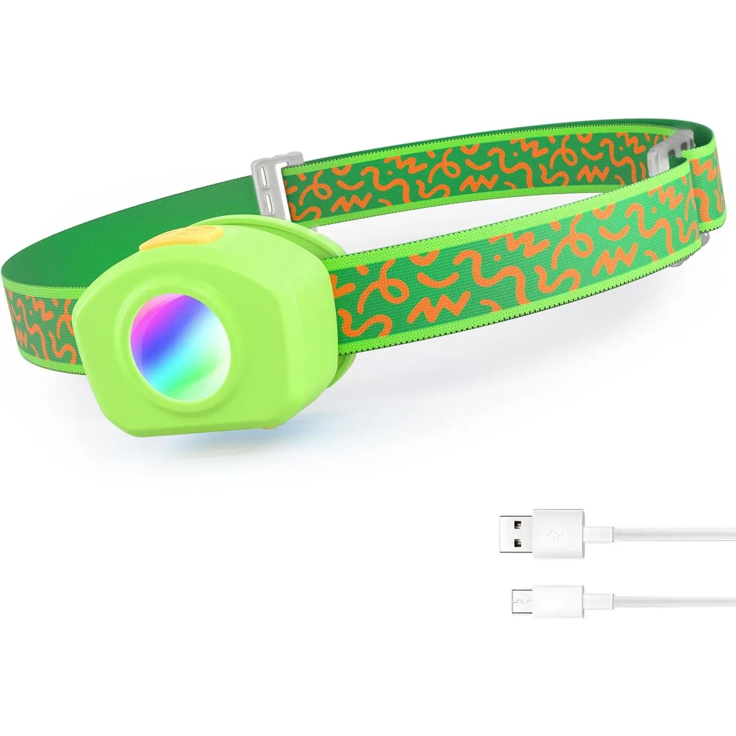 LED Headlamp Rechargeable  Headlamp with RGB Mode and Adjustable Headband, 3 Modes Multicolor Headlamp for , Bright   Lamp for Camping, Reading, Exploring, Hiking, Birthday