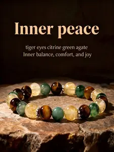 Tiger Eye Quartz Bracelet, Natural Healing Bead Necklace, Alleviates Anxiety, Brings Inner Peace, Stress Relief Jewelry