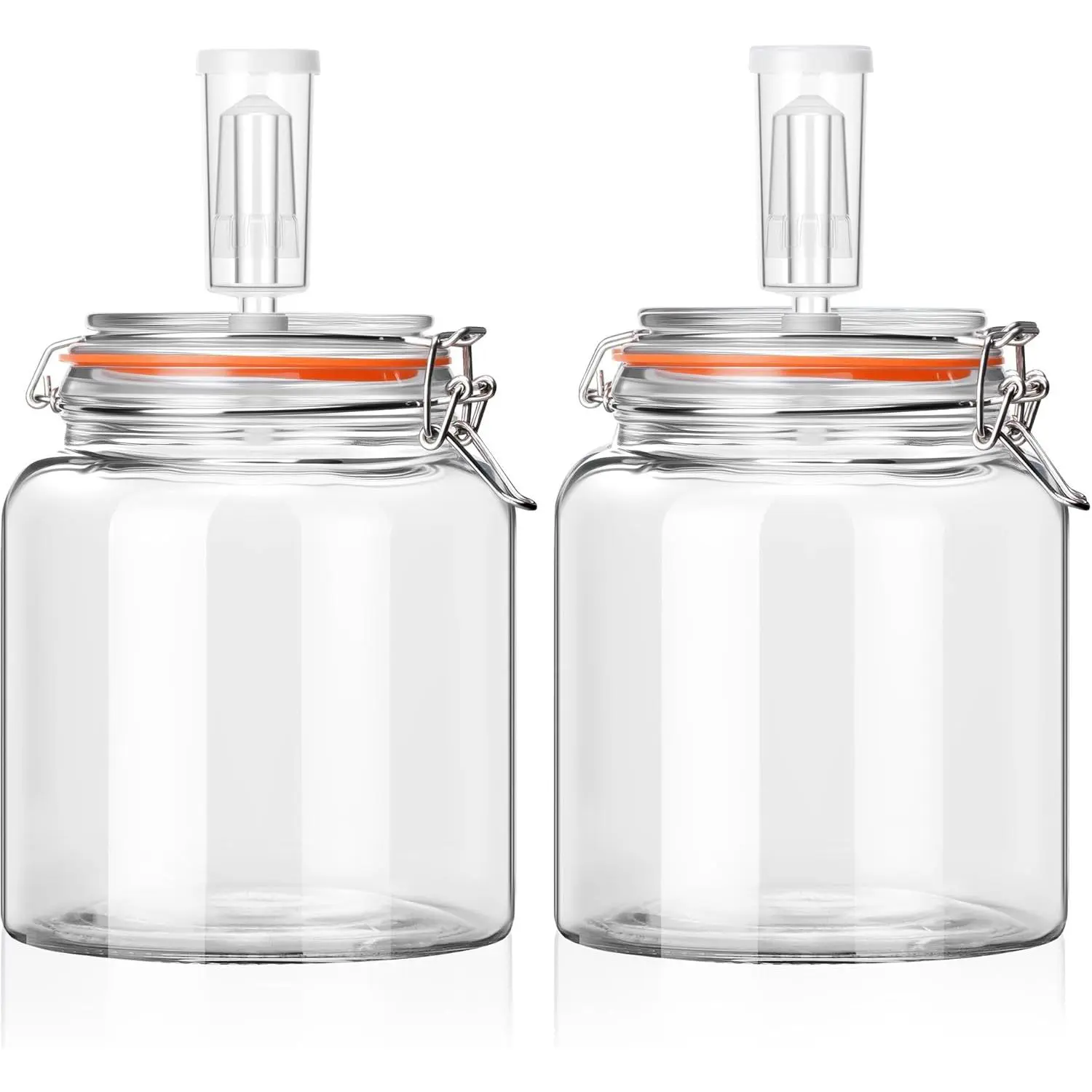 0.6 Gallon Fermentation Jars with Airlocks, 2 Pack Glass Kit |  for Sauerkraut, Kimchi, Kombucha and Pickles