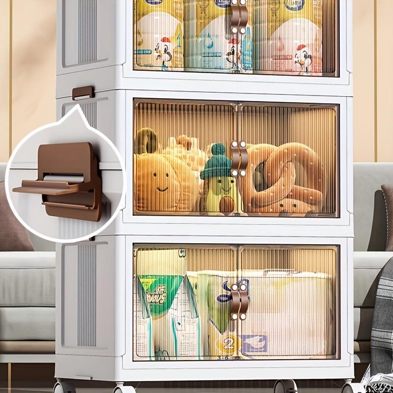 Foldable Storage Box 5 Layers, Large Storage Box with Double Opening, Large Storage Box with Lid and Wheels, Can Store Clothes, Snacks, Toys and Books, Home Office Outdoor Foldable Container