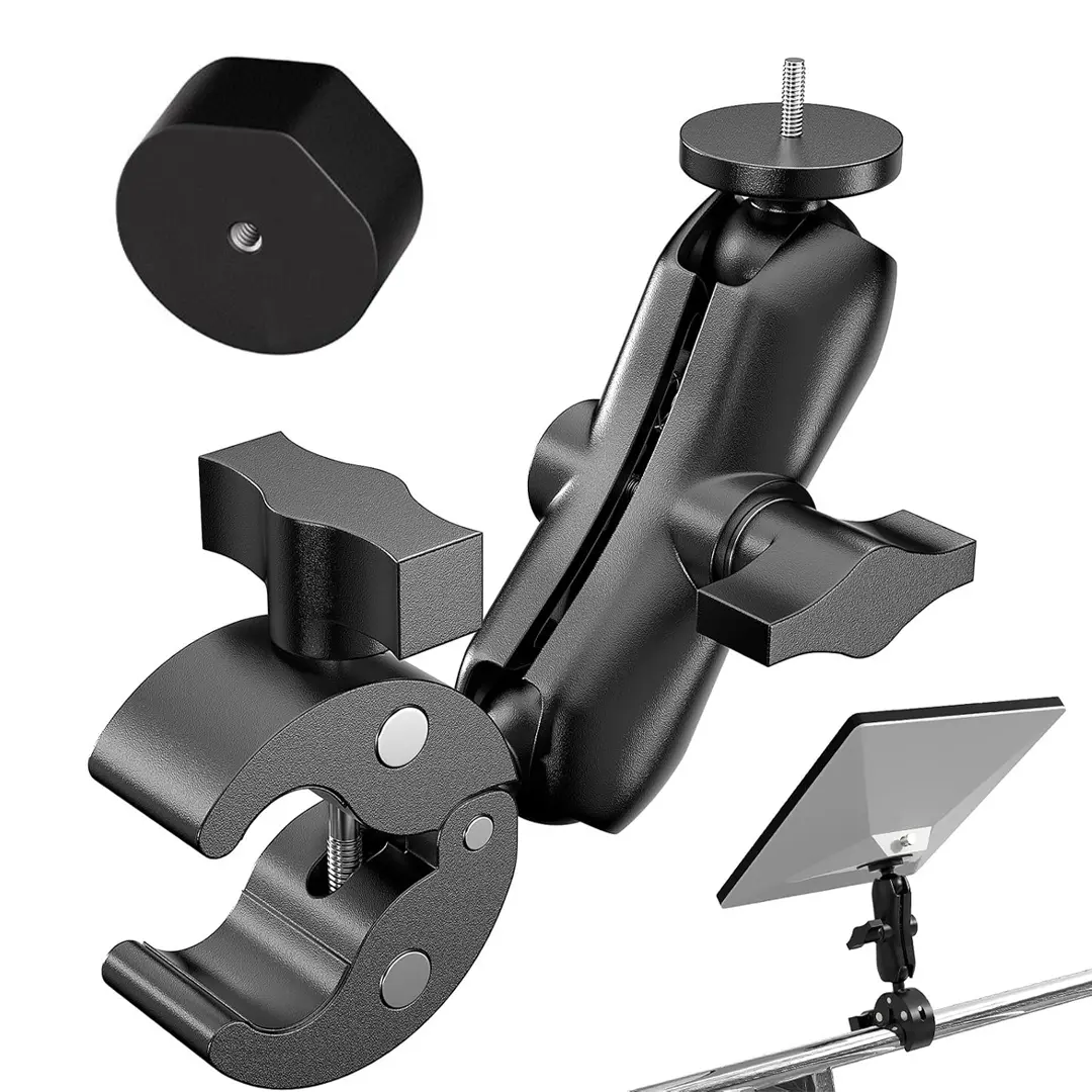 Starlink Mini Clip-On Mount, Starlink Mini Tubular Mount with 2025 Tube Fittings—Aluminum Alloy Adjustable Mount for RVs, Camper Ladders, Uprights, Yachts, and Railings