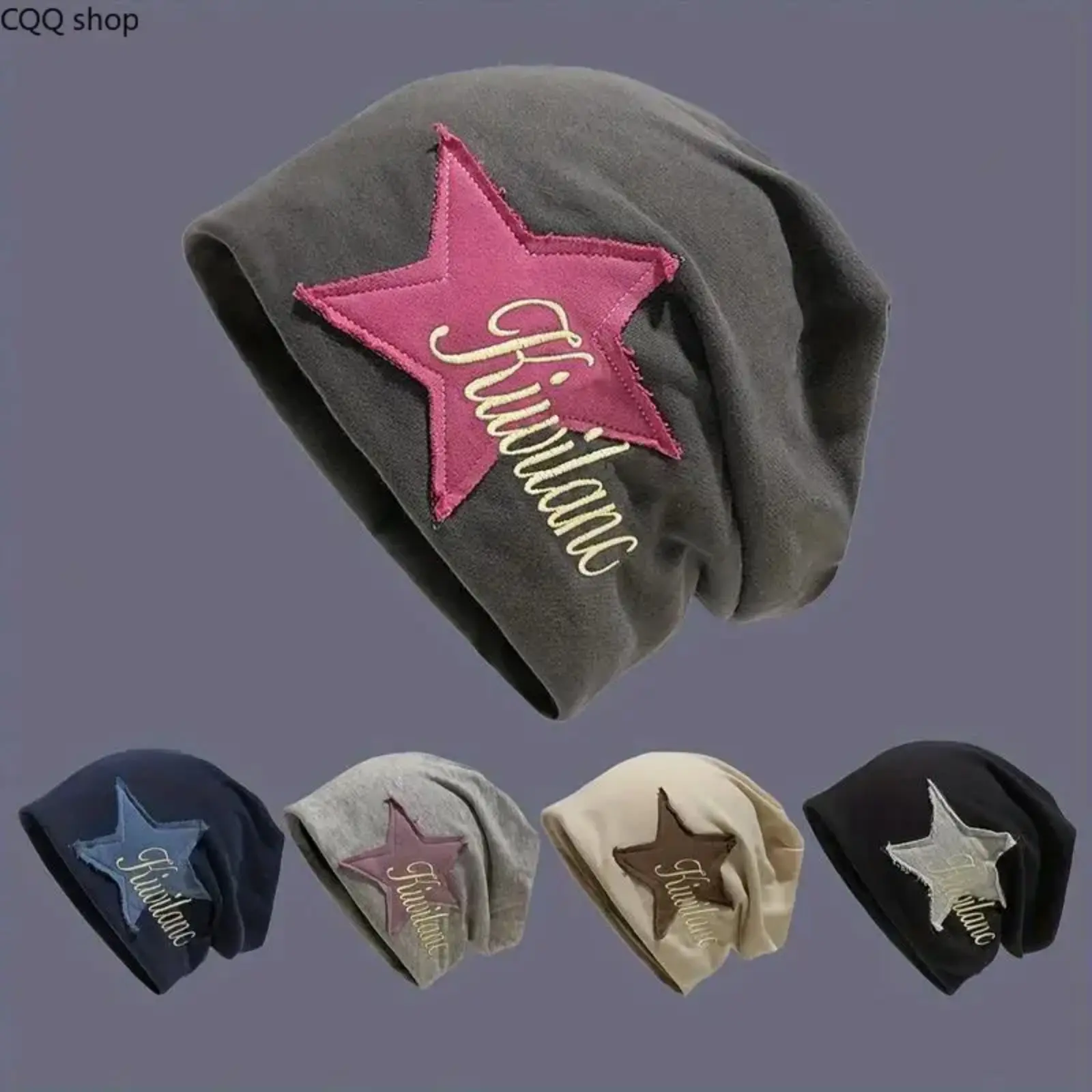 Knit Beanie with Star and Fashion Embroidery, Trendy Unisex Style, Lightweight and Stretchy, Valentine's Day Gifts for Boyfriend, Star Embroidery, Stretchy Fabric, Casual