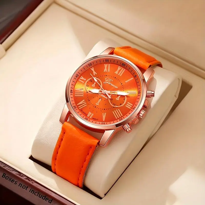 [Minimalist Quartz Watch] Women's Elegant Minimalist Quartz Watch - 1pc Soft Colors (Orange, Purple, Red, Black, Yellow, White) - Perfect for Daily And Formal Events - Ideal Gift for Women, Valentine's Day, Weddings, Birthdays - Affordable Luxury Watch