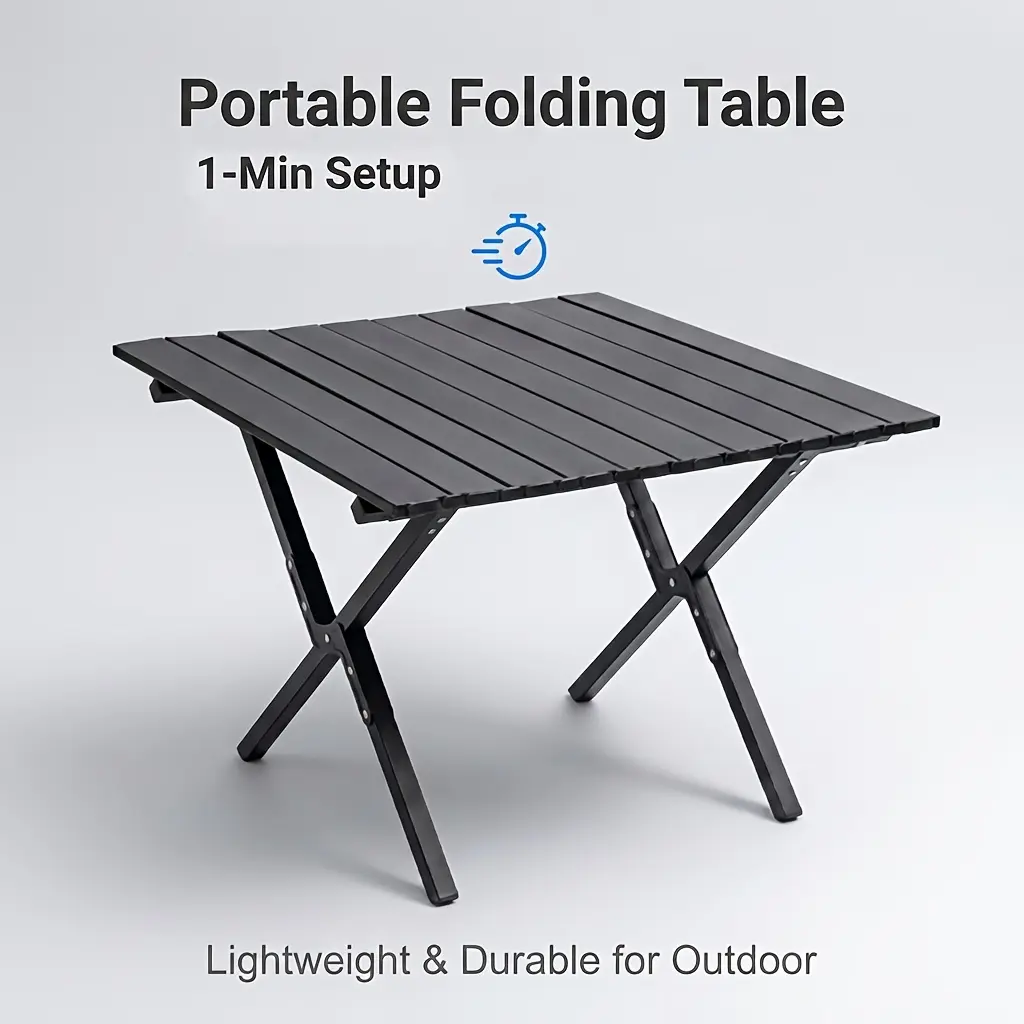 Portable Folding Camping Table - Lightweight And Foldable Outdoor Table, Comes with a Carrying Bag, Sturdy Legs, Suitable for Picnics, Barbecues, Beaches, Hiking, Tailgating - Compact And Durable Design, Suitable for Various Occasions