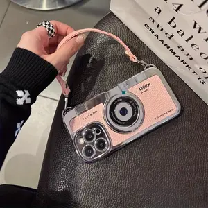 Phone Case - Vintage Camera Case for Apple 15 Pro Max, Suitable for Iphone 14 Case with Hand Rope, Full Coverage Anti-Drop for Iphone 13 12 Pro Phone Case