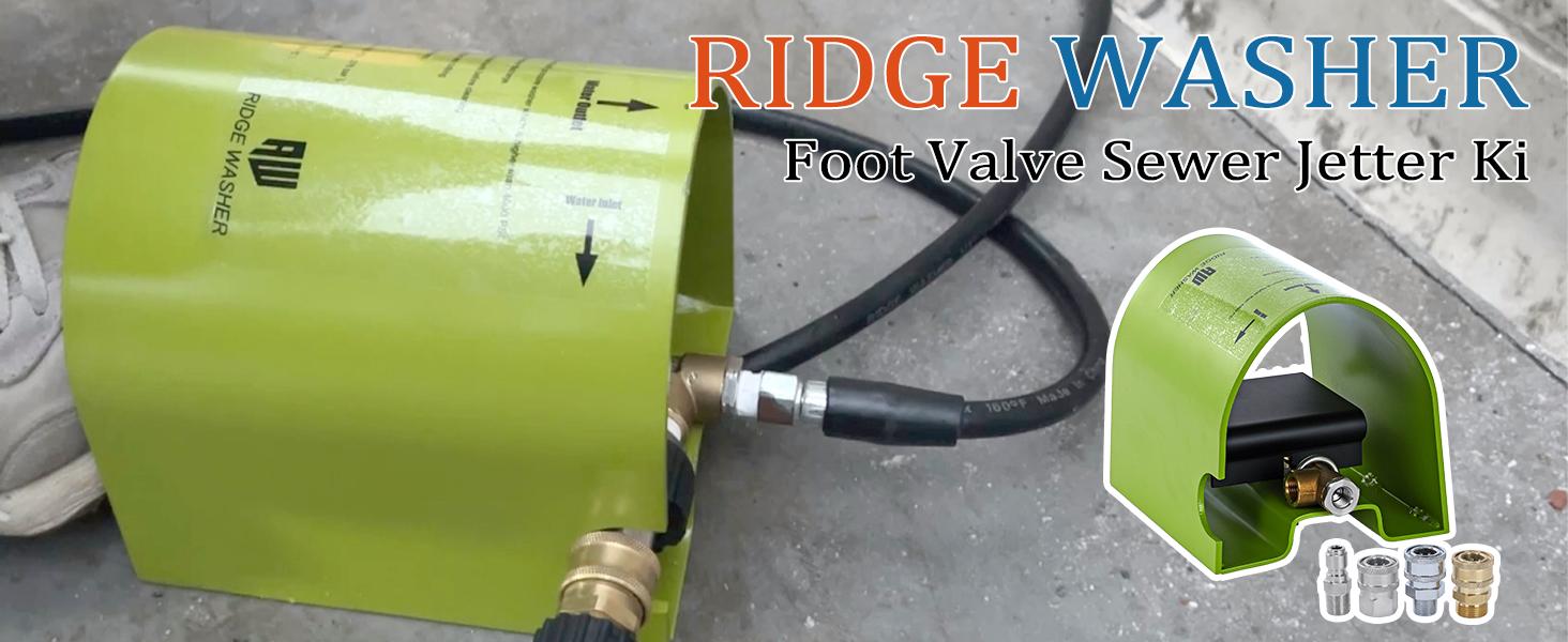 Foot Valve Sewer Jetter Kit for Pressure Washer, Ball Valve, 4000 PSI Foot Valve
