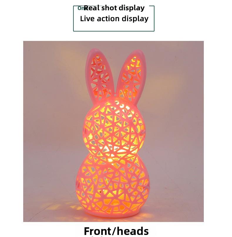 3D Printed LED Easter Hollow Rabbit Lamp, Festive Rabbit Party Decoration Ornament