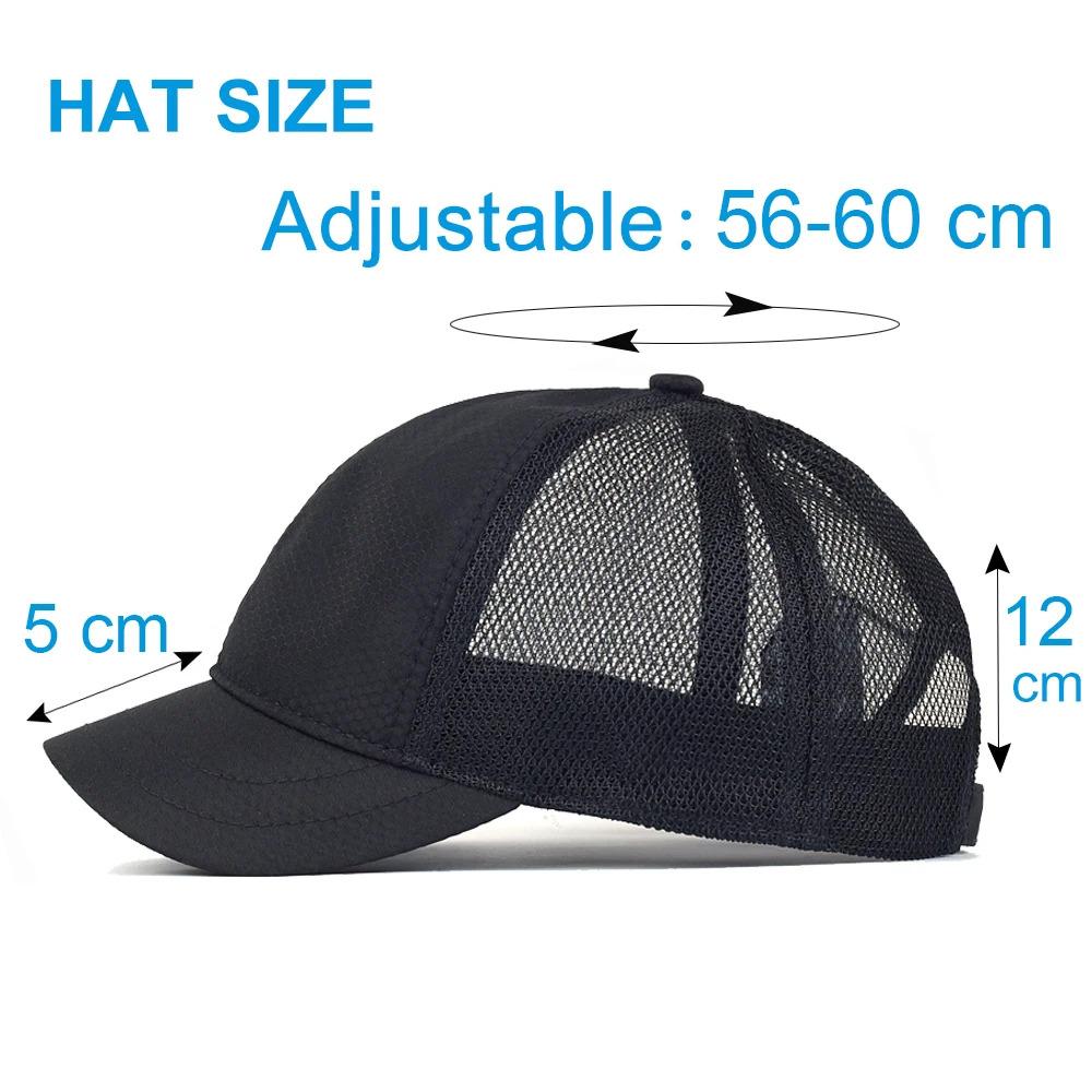Mesh Short Brim Baseball Cap Men Women Breathable Dad Hat Adjustable Solid Trucker Style Low Profile Caps