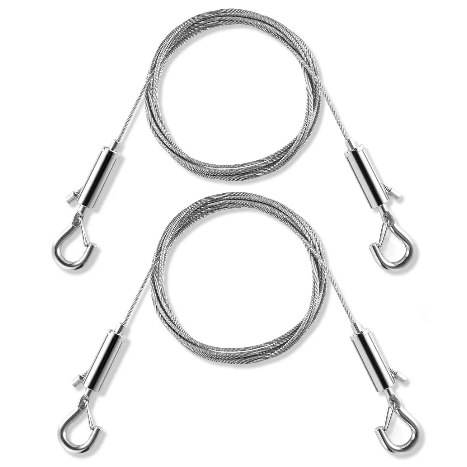 Heavy Duty Stainless Steel Picture Hanging Wire, 100lbs, 2PCS 6.6FT, Adjustable Wire Rope for Picture Frames & Mirrors, Silver Finish, Easy to Cut & Adjust Length