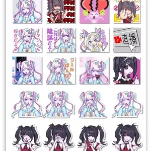 56Pcs Anime Anchor Girl Sticker Game Character Rain Ame Chan Cute Decoration Phone Case Travel Luggage Skateboard Decals Gift