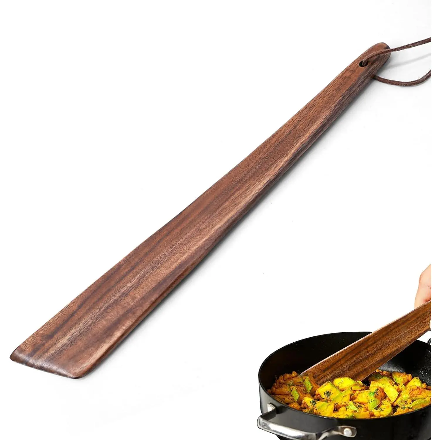 12-Inch  Teak  Cooking Spatula, Small Wooden Scraper, Flat Wooden Egg Flipper – Ideal for Flipping, Scraping, Stirring –  for Non-Stick and Cast Iron Pans