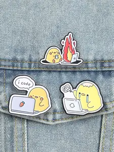 Programmer Trilogy Chicken Pin, Fun Programming Crash Set Badge, It Worker Lapel Pin, Funny Programmer Accessories, Unique Gift Idea