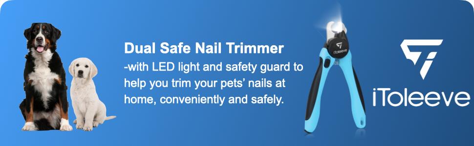 LED Dog Nail Clipper with Light, Illuminates Nails or Bloodline for Safe and Easy Trimmers, Extra Sharp for Thick Nails, Quick Sensor, Avoid Over Cutting Toenail, for Cats & Dogs