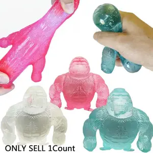 Random Color Monkey Design Squishy Slow Rising Stress Ball Decompression Squeeze, 1 Count Malt Sugar Balls Sensory Fidget Toy, Hand Sensory Toy for Relaxation, Sensory Stress Reliever, Stress Relief Tools