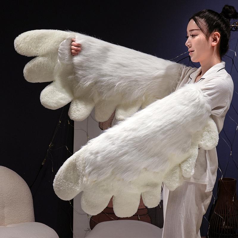 Kawaii Plush Furry Cat Claw Gloves Bird wings Faux Fur Fox Paws Mittens for Halloween Cosplay Costume Accessories Gloves