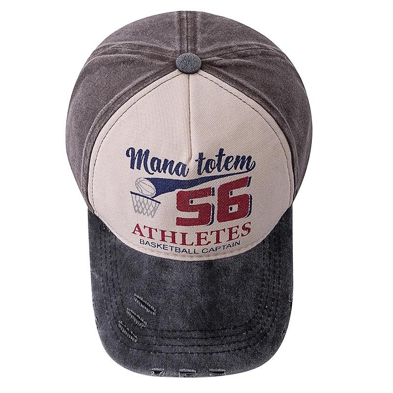Unisex Vintage Washed Cotton Baseball Cap BASKETBALL CAPTAIN 56 Letter Embroidery Men And Women Outdoor Sports Hat