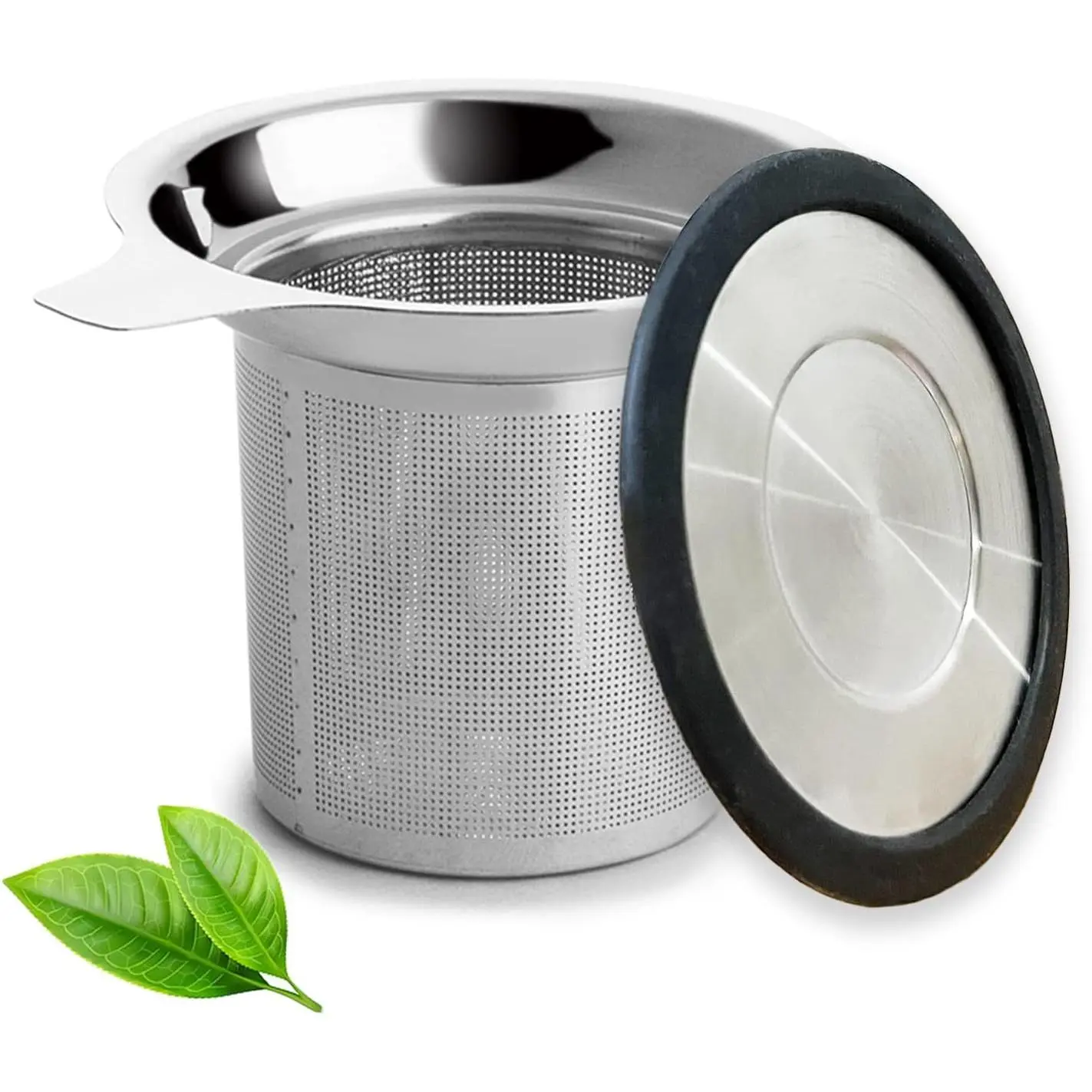 Infuser, Extra Fine Mesh  Strainer with  Lid, 304 Stainless Steel  Infusers for Loose ,  Steeper Basket Filter for Teapot, Mug, Cup
