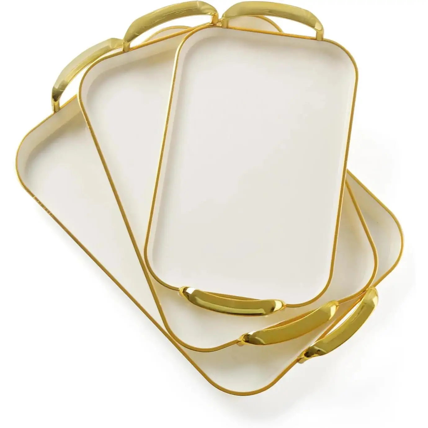Serving Tray with Handles Stackable Reusable Trays for Serving Plastic Food Plates Serving Platter for birthday Party potluck Charcuterie Fruit snack cake Pool snacktray Turkey Appetizer Tray Mother's day gift Hosting Essentials
