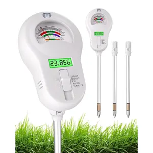 6-in-1 Soil  Meter with 3 Probes, PH/Sunlight/Soil /Fertility with 3 Removable Probe, Digital Air Temp/Humidity, Soil Tester for Garden, Lawn, Indoor and Outdoor