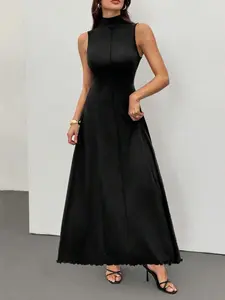 Women's Sleeveless Long Dress, Slim Fit Waist Flared A-Line Flowy Gown, Elastic Elegant Long Evening Dress, Perfect for Dates, Weddings, Formal Events