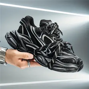 GGOR Men's Closed Platform Dad Shoes - New Vintage Athletic Running Walking Trainer Sneakers with Built-in Height-Increasing Design