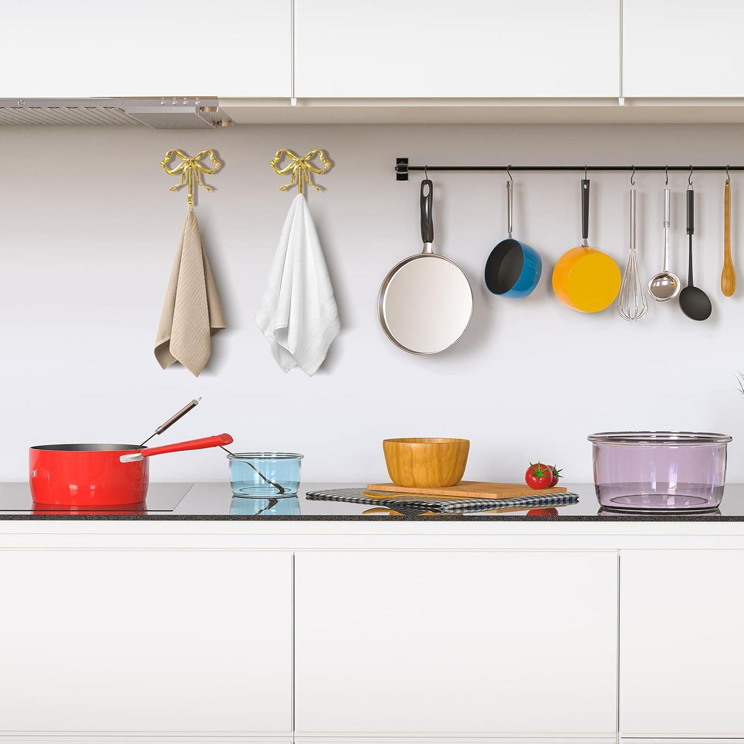 Vintage European Bowknot Decorative Wall Hook, Easy Installation, for Towels, Coats, Bags, Scarves, Keys, Necklaces, Umbrellas, Wall Mounted Hanger, Key Holder