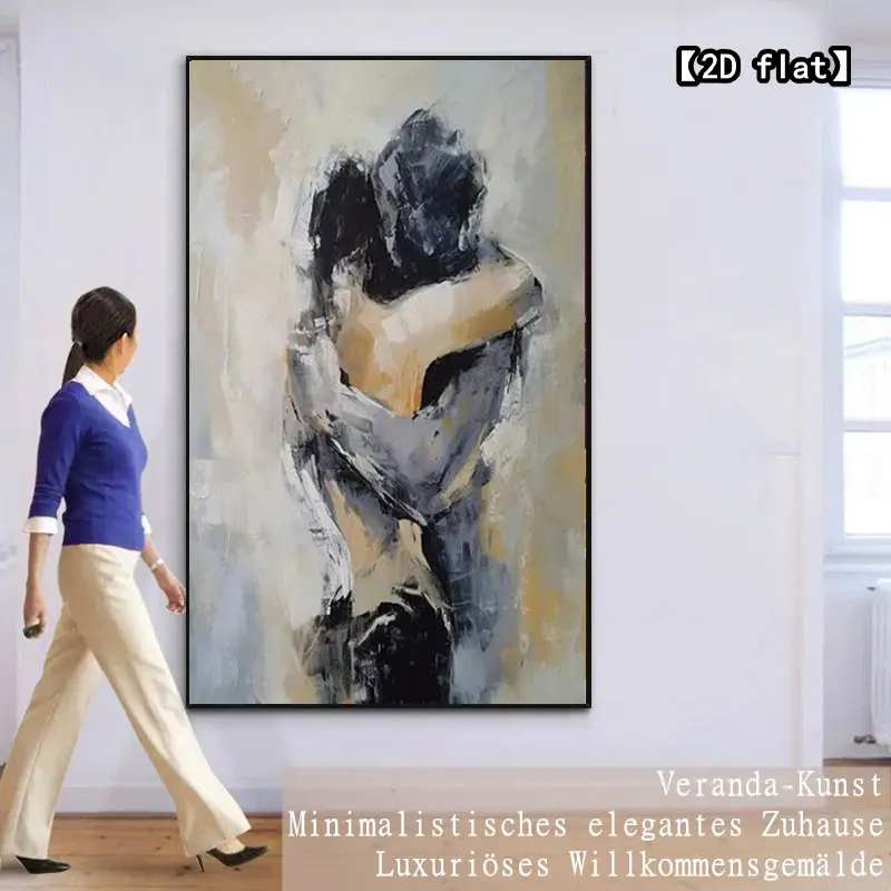 【2D flat】 Abstract figure oil painting. 1 piece of 2D flat unframed canvas painting, suitable for living room, office, bedroom decoration, perfect room decoration - cafe decoration - birthday Halloween Christmas gift