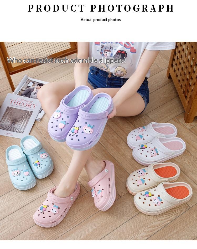 Women's Cute Cartoon Charms Clogs, Casual Comfortable Breathable Platform Non-slip Garden Clogs, Fashionable Shoes for Indoor & Outdoor Wear Slipper Shoes arch support clog comfortable mule