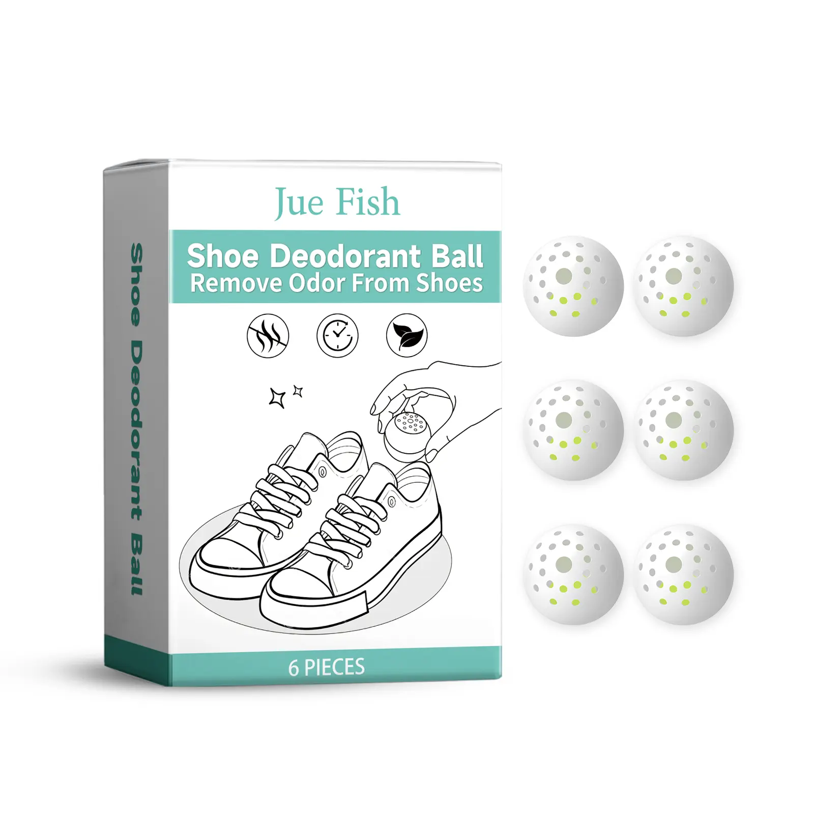 Jue-Fish Shoe and Sock Deodorizing Ball - Removes Odors, Freshens and Deodorizes, Long-Lasting Fragrance Air Freshener