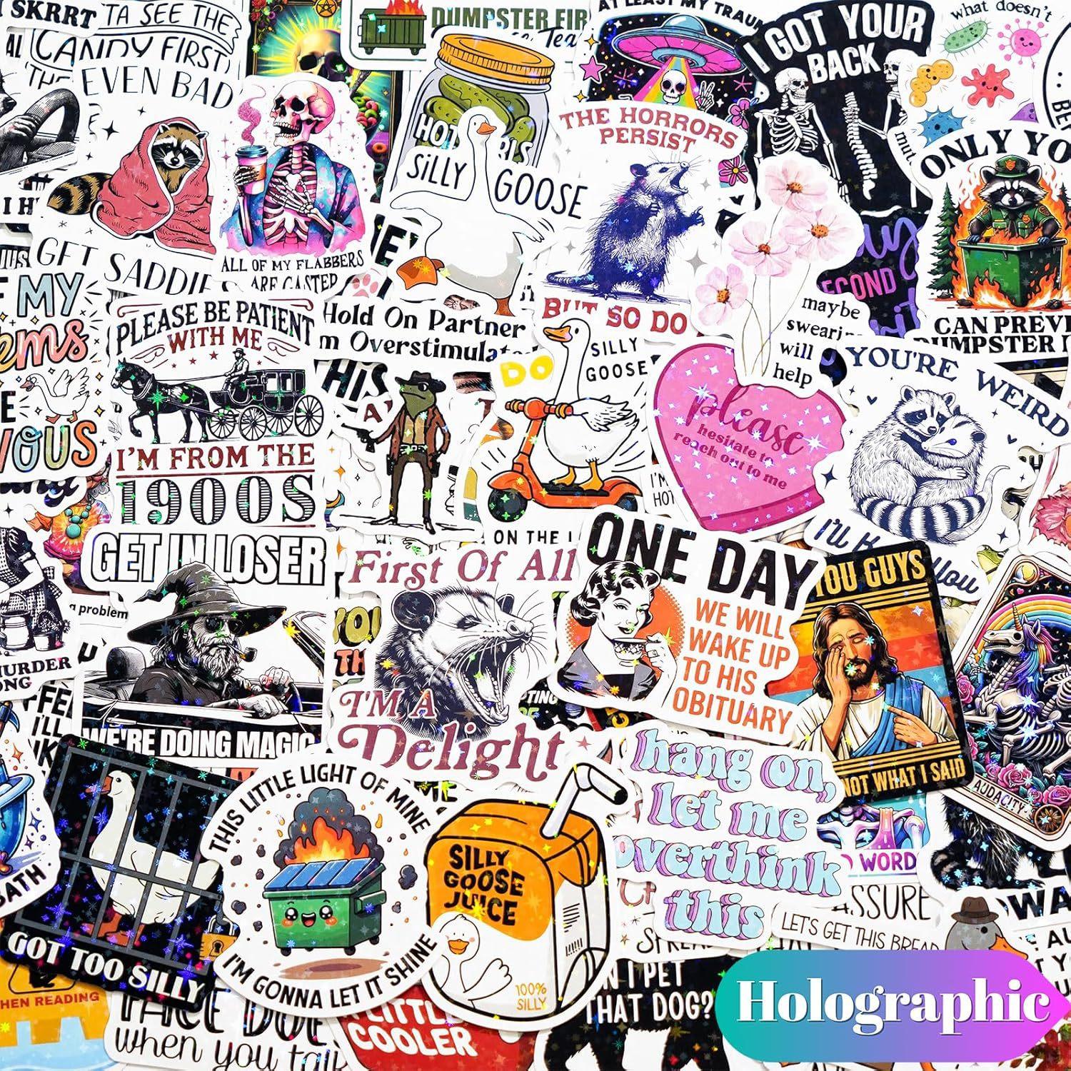 200 PCS Sarcastic Humorous Stickers Pack, Aesthetic Funny Face Decals for Planner Scrapbooking Luggage Skateboard, Gag Gifts for Coworkers Friends Matching my vibe today with these hilarious sarcastic stickers!💅 Which face are you?