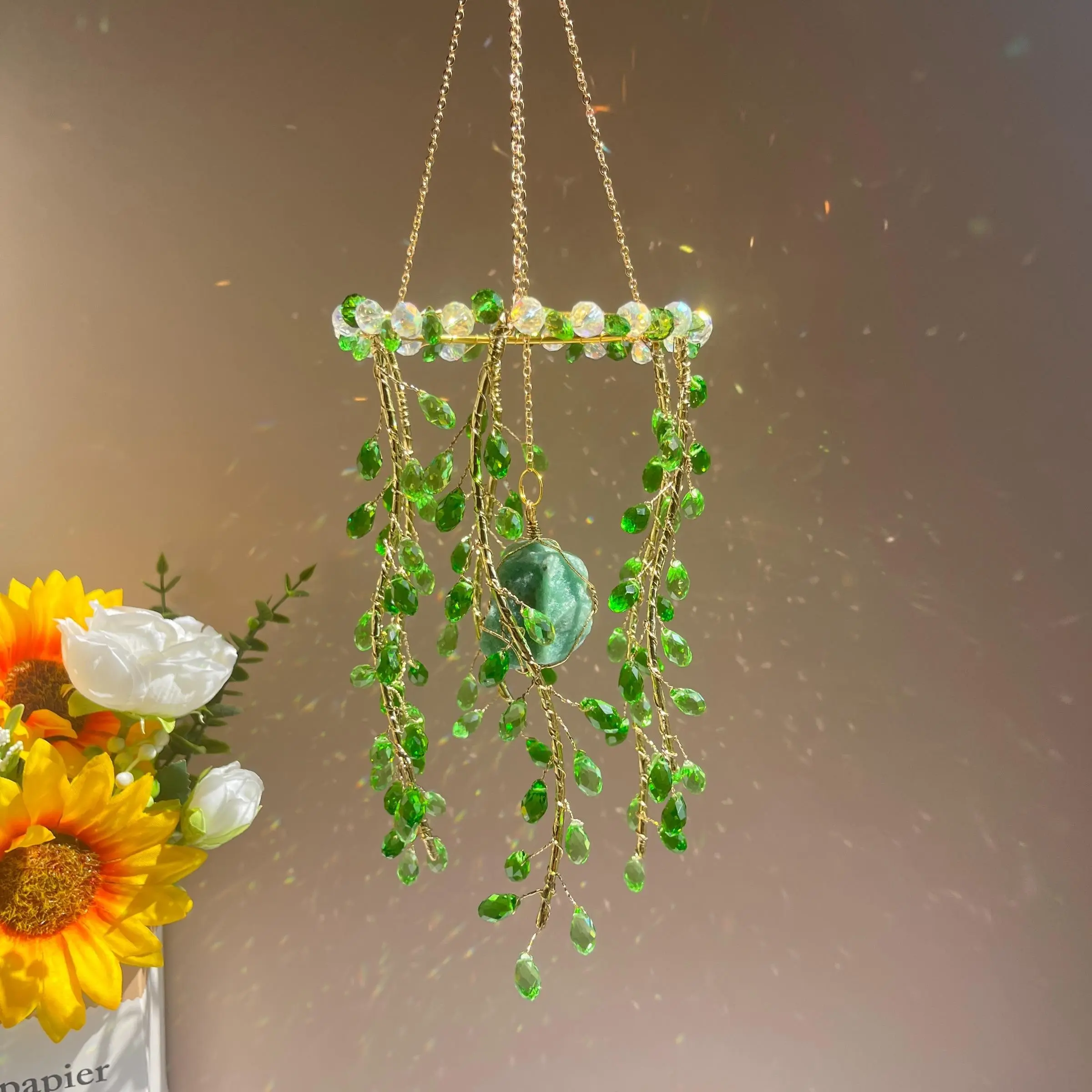 Imitation Plant Decor, Rainbow Maker, Sun Catcher, Indoor Window Courtyard Garden Decoration, Summer Festival Gift
