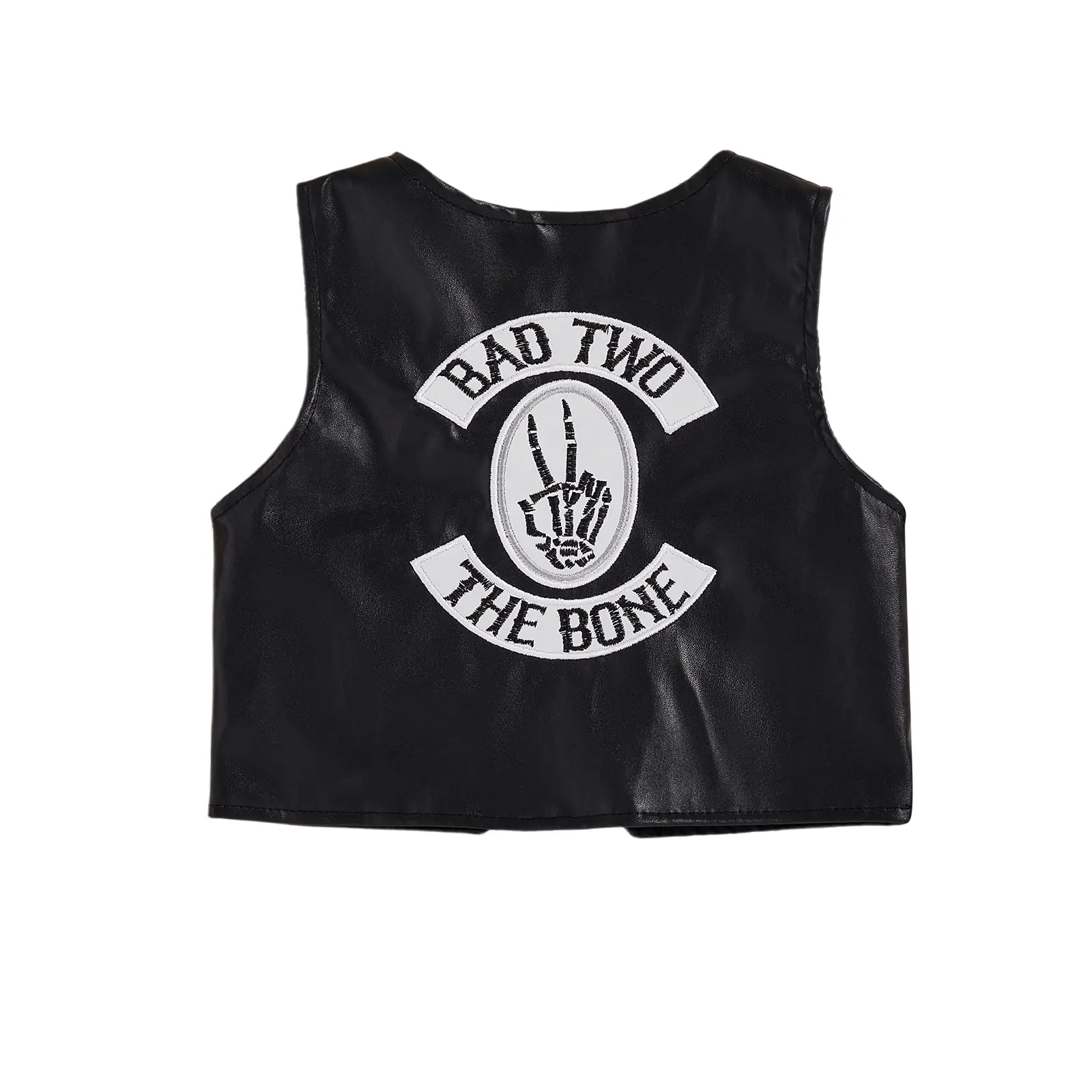 FOCUSNORM Toddler Baby Boy Girl 2nd Birthday Outfit Bad Two The Bone Letter Printed Vest Sleeveless Tops Jacket Waistcoat