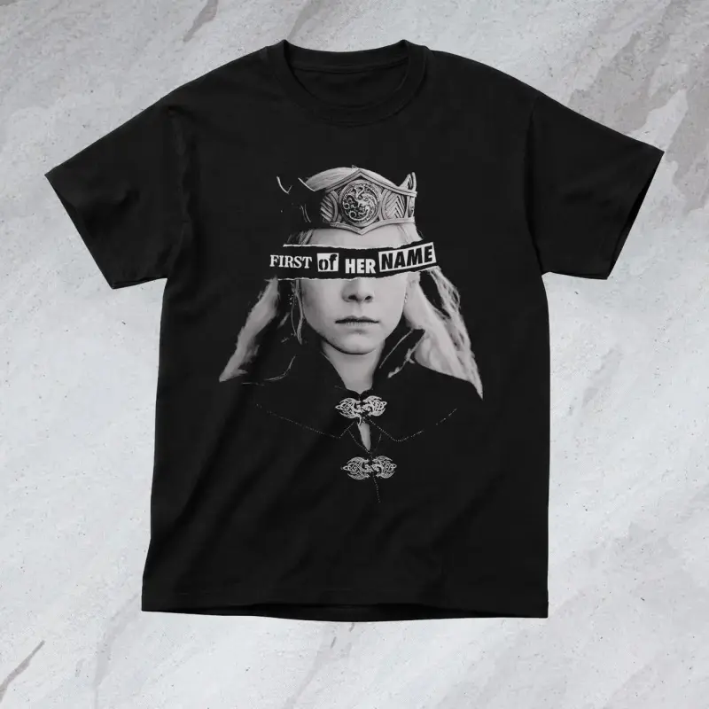 Men's House of the Dragon Graphic Tshirt, 100% Cotton Casual Shortsleeve Top, Rhaenyra Targaryen Soft Comfort Garment for Fans