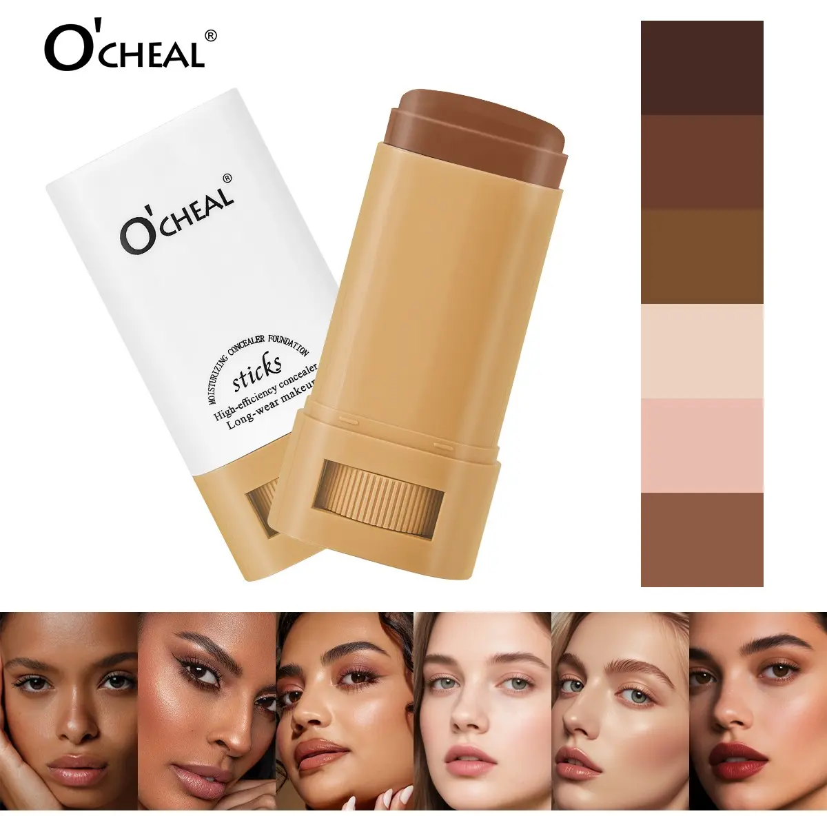Solid Color Moisturizing Essence Stick, Flawless Even Skin Tone, Natural Bare Makeup Effect, Long-Lasting Hydration, Lightweight Formula, Multiple Shades Available