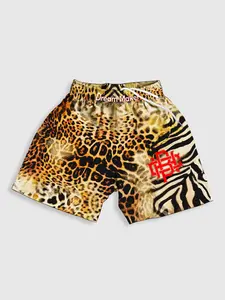 American Street Leopard Zebra Patchwork Shorts, Summer Breathable Quick-Dry Casual Sports Five-Quarter Pants, Loose-Fitting Above Knee