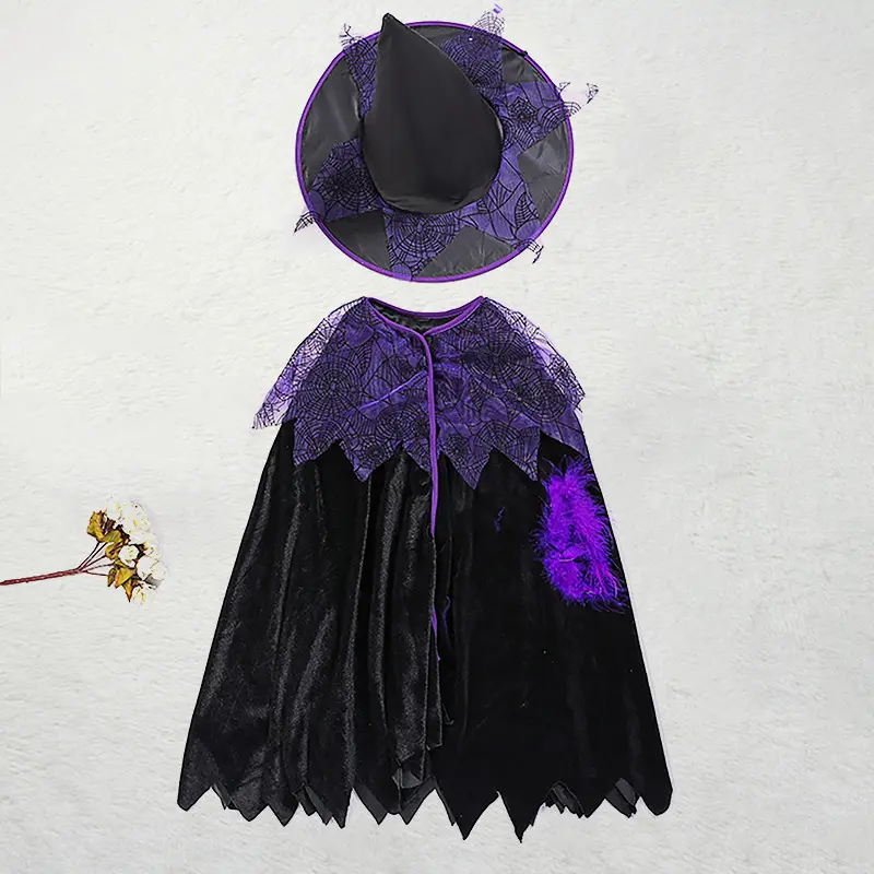 Halloween Girls Costume Witch Princess Vampire Cosplay Outfit for Kids Stage Performance Party Wear