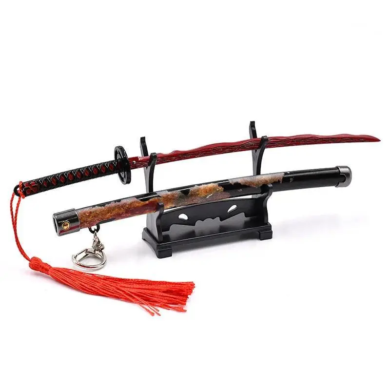 23cm Elden Rivers of Blood Alloy Pop-up Sword Model - ABS Plastic Peripheral Weapon, Katana Ornament, Crafts Keychain, Stress Relief Toy Decor
