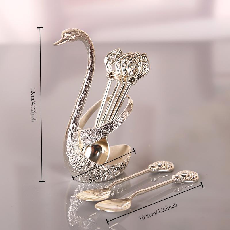 Coffee Spoons Set, Including 6 Stainless Steel Spoons and 1 Swan Base, Creative Swan Design Coffee Stirring Spoons for Dessert and Tea, Kitchen Cutlery and Tableware Utensils Supplies Coffee Spoons Set, Including 6 Stainless Steel Spoons and 1 Swan Base, Creative Swan Design Coffee Stirring Spoons for Dessert and Tea, Kitchen Cutlery and Tableware Utensils Supplies