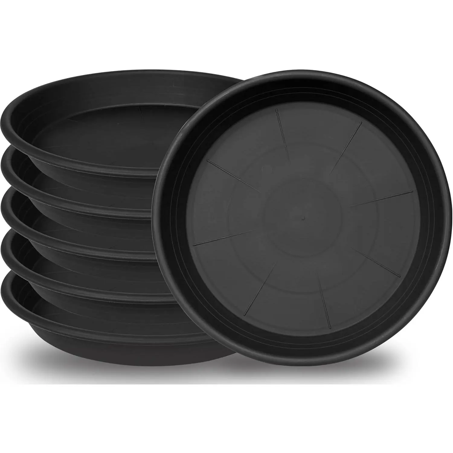 6 Pack of 12 inch Plant Saucer Plant Tray, Plastic Plant Saucer 12 inch, Heavy Duty Plant Tray for Pots, Plant Saucers for Indoors Planter, Garden Water Plate Bowls 10"/11"/12" (Black)