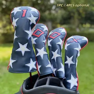Star Pattern Golf Club Head Cover, Golf Club Head Cover, Golf Accessories for Hybrid Driver Fairway Wood Cover, Golf Equipment, Golf Gifts