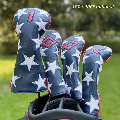 Star Pattern Golf Club Head Cover, Golf Club Head Cover, Golf Accessories for Hybrid Driver Fairway Wood Cover, Golf Equipment, Golf Gifts, Golf Item